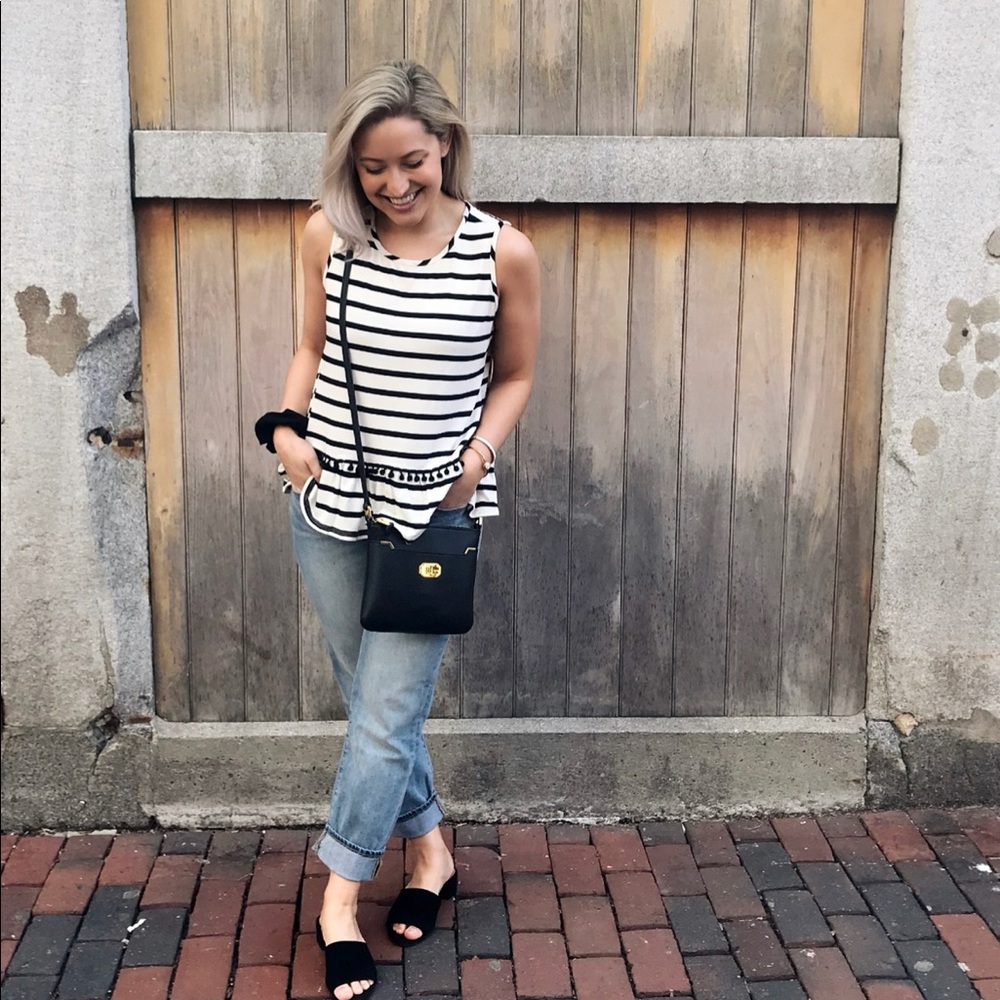 black and white stripped tank